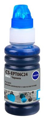 Чернила Cactus CS-EPT06C24 112С, для Epson, 70мл, голубой пигментный
