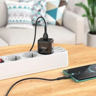 Сетевое зарядное устройство Hoco N32 Glory Black,  USB type-C,  30Вт,  3A,  черный