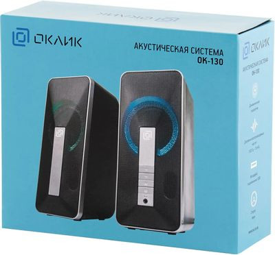 Колонки Bluetooth Oklick OK-130,  2.0,  черный [1458495]