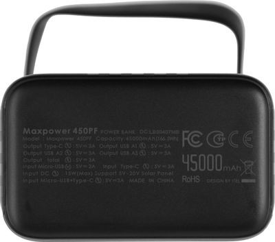 Внешний аккумулятор (Power Bank) ITEL Maxpower 450PF,  45000мAч,  черный