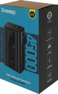 Внешний аккумулятор (Power Bank) ITEL Maxpower 450PF,  45000мAч,  черный