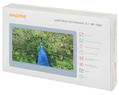 Цифровая фоторамка Digma PF-1043 IPS,  10.1", белый [pf1043w]