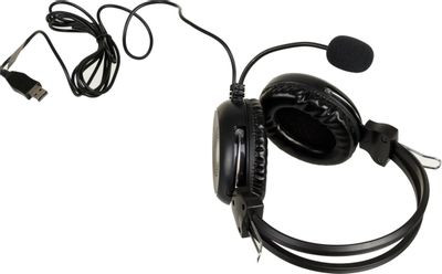 Гарнитура A4TECH HU-30,  для компьютера, накладные,  проводные, черный