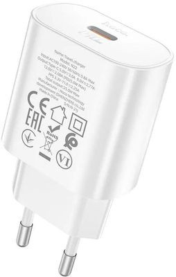 Сетевое зарядное устройство Hoco N22, USB type-C, 25Вт, белый Сетевое зарядное устройство Hoco N22, USB type-C, 25Вт, белый