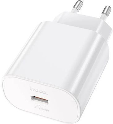 Сетевое зарядное устройство Hoco N22, USB type-C, 25Вт, белый Сетевое зарядное устройство Hoco N22, USB type-C, 25Вт, белый