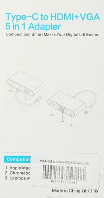 Хаб (разветвитель) PALMEXX серебристый [px/hub usbc-hdmi-vga-usbc]