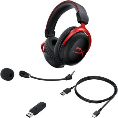 Гарнитура игровая HYPERX Cloud II (CL002),  для компьютера, мониторные,  радио, черный  / красный [4p5k4aa]