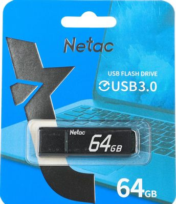 Флешка USB NETAC U351 64ГБ, USB3.0, серый [nt03u351n-064g-30bk]