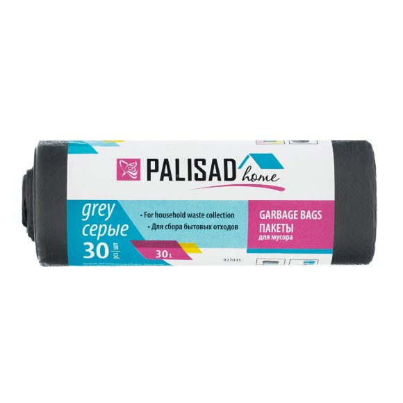 Пакеты для мусора 30 л x 30 шт. серые, Home Palisad Пакеты для мусора 30 л x 30 шт. серые, Home Palisad