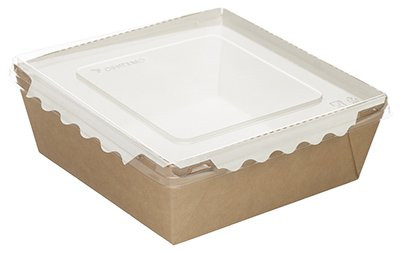 Салатник Оригамо, 1200 мл, 165х165х65, крафт, с прозрачной крышкой, 150 штук Салатник Оригамо, 1200 мл, 165х165х65, крафт, с прозрачной крышкой, 150 штук