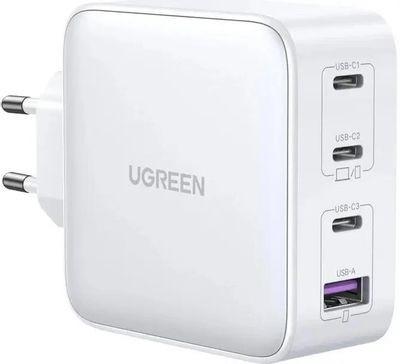 Сетевое зарядное устройство UGREEN CD226,  USB + 3х USB type-C,  100Вт,  5A,  белый [15337]