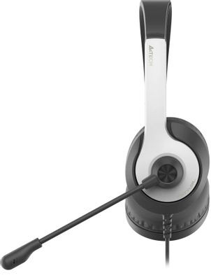 Гарнитура A4TECH Fstyler FH100U,  для компьютера, накладные,  проводные, белый  / черный [fh100u (panda)]