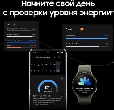 Смарт-часы Samsung Galaxy Watch 7 LTE 40мм,  1.31",  зеленый/зеленый [sm-l305fzgacau]