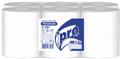 Туалетная бумага PROtissue Premium, 2-слойная, 170 метров, с тиснением, белая, 12 рулонов в упаковке