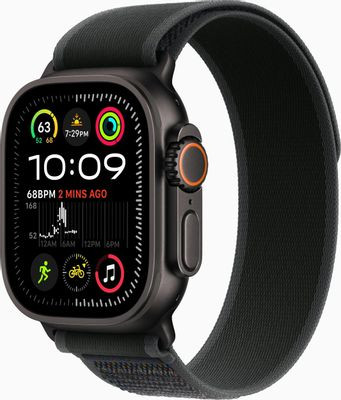 Смарт-часы Apple Watch Ultra 2 2024 A2986,  49мм,  черный/черный титан [mx4v3zp/a]