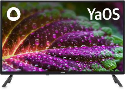 32" Телевизор Digma DM-LED32SBB31, HD, черный, СМАРТ ТВ, YaOS