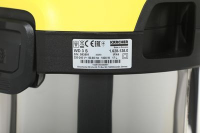 Строительный пылесос Karcher WD 3 S V-17/4/20,  желтый [1.628-135.0]