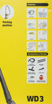 Строительный пылесос Karcher WD 3 S V-17/4/20,  желтый [1.628-135.0]