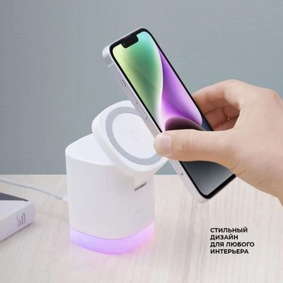Беспроводное зарядное устройство Deppa USB type-C,  USB-C,  15Вт,  3A,  белый [23159]