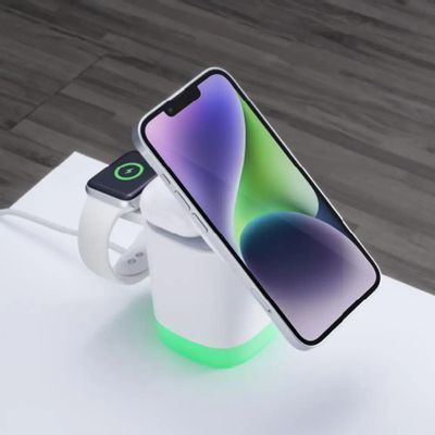 Беспроводное зарядное устройство Deppa USB type-C,  USB-C,  15Вт,  3A,  белый [23159]