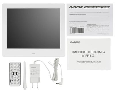 Цифровая фоторамка Digma PF-843 IPS,  8", белый [pf843w]