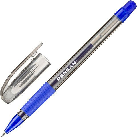 Ручка гелевая PenSan Soft Gel, синяя, манжетка, узел 0,5 мм, линия 0,35 мм