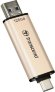 Флешка USB Transcend Jetflash 930С 128ГБ, USB3.0, золотистый и черный [ts128gjf930c]