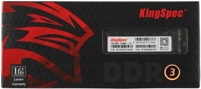 Оперативная память KINGSPEC KS1600D3P15004G DDR3 -  1x 4ГБ 1600МГц, DIMM,  Ret