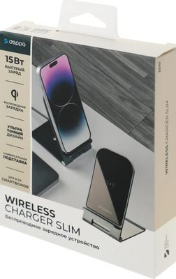 Беспроводное зарядное устройство Deppa USB type-C,  USB-C,  15Вт,  3A,  черный [23151]