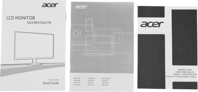 23.8" Монитор Acer SA240YAbi,  1920x1080,  IPS,  75Гц,  1хHDMI,  черный [um.qs0ee.a01]
