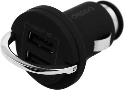 Автомобильное зарядное устройство Deppa 2xUSB,  10Вт,  2.1A,  черный [11204]