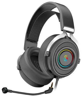 Гарнитура игровая A4TECH Bloody G535,  для компьютера, мониторные,  проводные, черный  / серебристый [g535 (black+silver) usb]