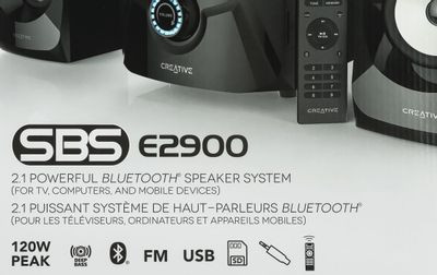 Колонки Creative SBS E2900,  2.1,  черный [51mf0490aa001]