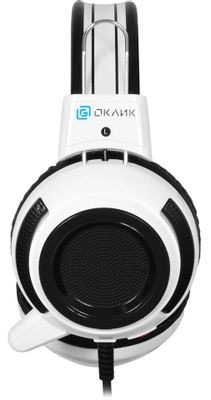 Гарнитура игровая Oklick HS-G300 ARMAGEDDON,  для компьютера, мониторные,  проводные, белый  / черный [361558]