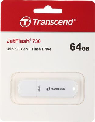 Флешка USB Transcend Jetflash 730 64ГБ, USB3.0, белый [ts64gjf730]