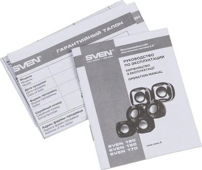 Колонки Sven 120,  2.0,  черный [sv-013493]