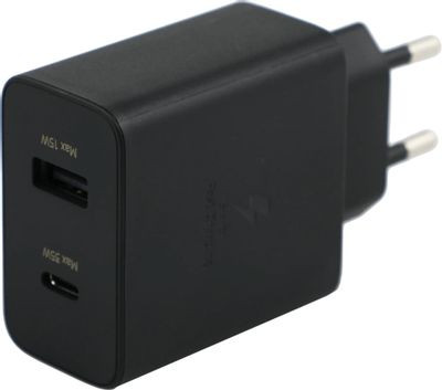 Сетевое зарядное устройство Samsung EP-TA220NBEGRU, USB-C + USB-A, 3A, черный Сетевое зарядное устройство Samsung EP-TA220NBEGRU, USB-C + USB-A, 3A, черный