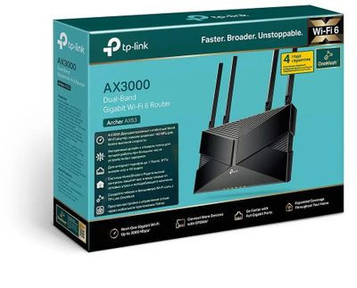 Wi-Fi роутер TP-LINK Archer AX53,  AX3000,  черный