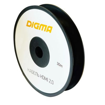 Кабель аудио-видео Digma HDMI 2.0 AOC,  HDMI (m)  -  HDMI (m) ,  ver 2.0,  30м, GOLD,  черный [bhp aoc 2.0-30]