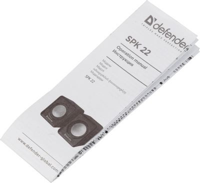 Колонки Defender SPK 22,  2.0,  черный [65503]