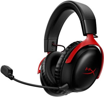 Гарнитура игровая HYPERX Cloud III,  для компьютера и игровых консолей, мониторные,  радио, черный  / красный [77z46aa]