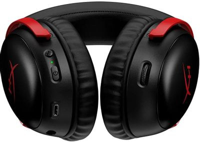 Гарнитура игровая HYPERX Cloud III,  для компьютера и игровых консолей, мониторные,  радио, черный  / красный [77z46aa]