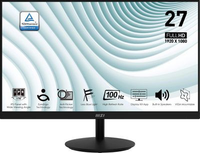 27" Монитор MSI Pro MP271A,  1920x1080,  IPS,  100Гц,  1хHDMI,  1хDP,  черный [9s6-3pa2ct-085]