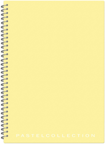 Бизнес-тетрадь Pastel Collection Yellow, A4, 80 листов, пластиковая обложка, на гребне, клетка