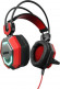 Гарнитура игровая Oklick HS-L900G HURRICANE,  для компьютера, мониторные,  проводные, черный  / красный [472660]