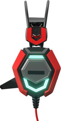 Гарнитура игровая Oklick HS-L900G HURRICANE,  для компьютера, мониторные,  проводные, черный  / красный [472660]