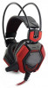 Гарнитура игровая Oklick HS-L900G HURRICANE,  для компьютера, мониторные,  проводные, черный  / красный [472660]