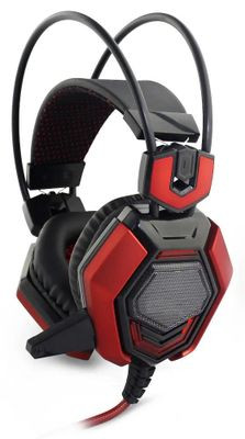 Гарнитура игровая Oklick HS-L900G HURRICANE,  для компьютера, мониторные,  проводные, черный  / красный [472660]