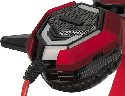 Гарнитура игровая Oklick HS-L900G HURRICANE,  для компьютера, мониторные,  проводные, черный  / красный [472660]