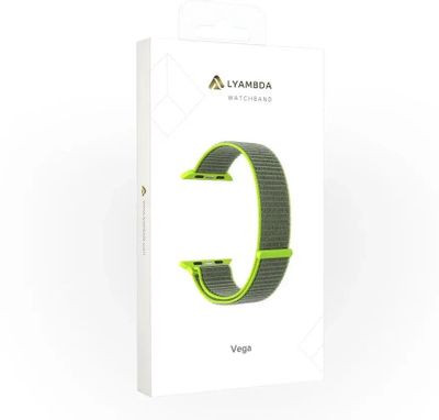 Ремешок LYAMBDA DS-GN-02-40-2 для Apple Watch Series 3/4/5/6/SE/7/8, серый/зеленый